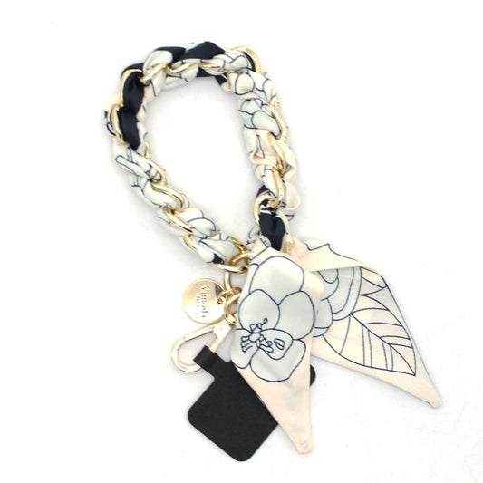 Tragbares Armband – Kette & Schal: Ecru-Schwarz