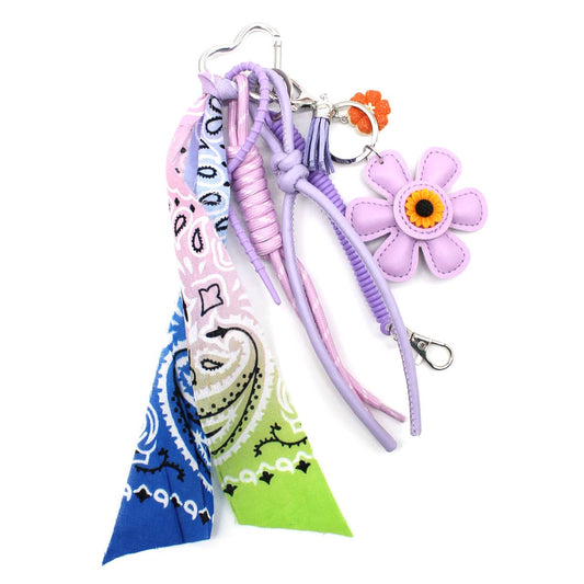Taschenanhänger Bag Charm - FLEUR BANDANA: Violett