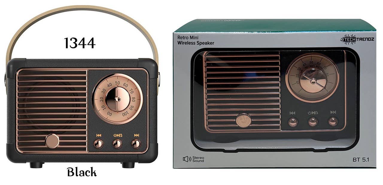 Vintage-Bluetooth-Lautsprecher: Schwarz