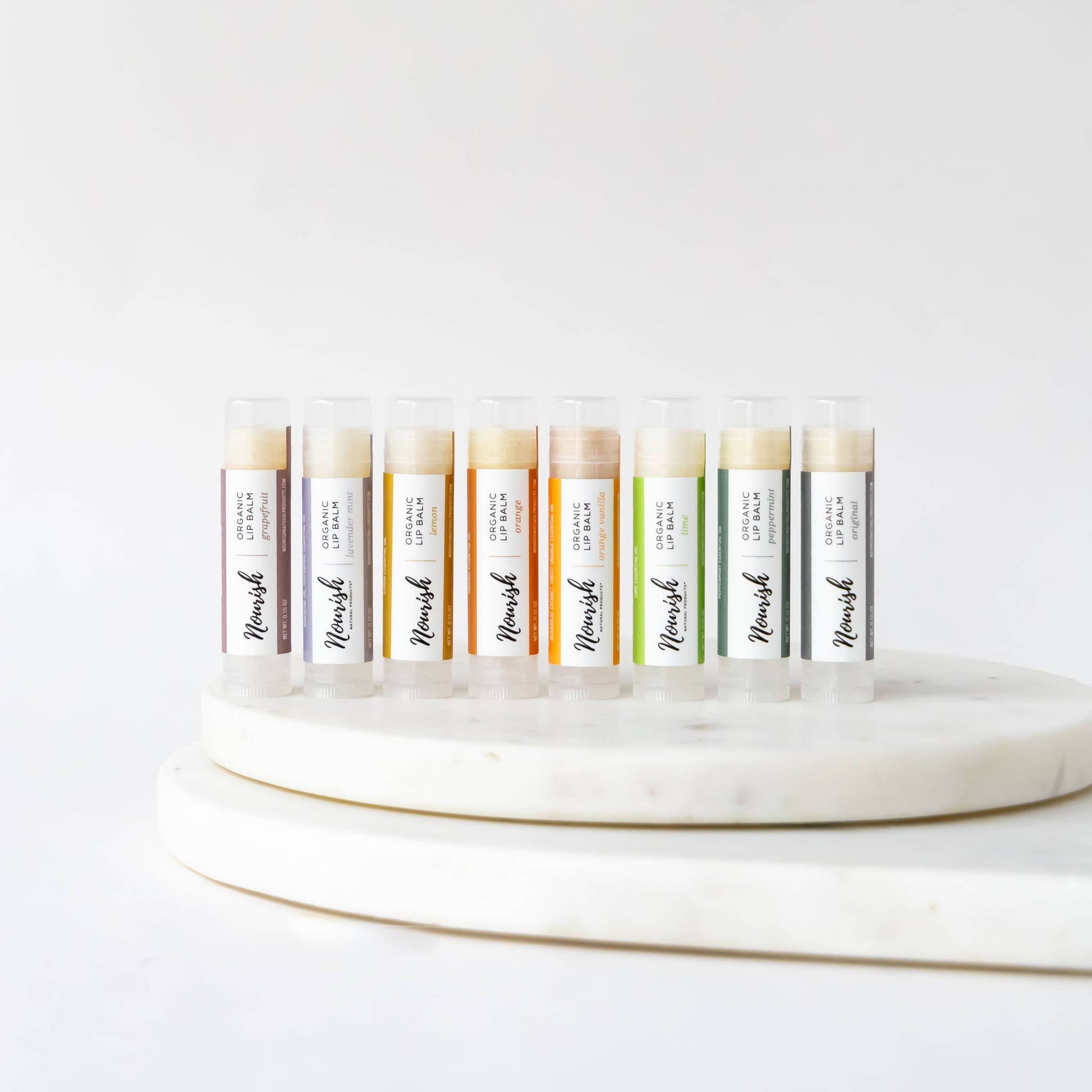 Bio-Lippenbalsam in 8 herrlich geschmeidigen Geschmacksrichtungen: Mischung von Aromen