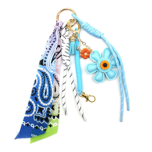 Taschenanhänger Bag Charm - FLEUR BANDANA: Blau